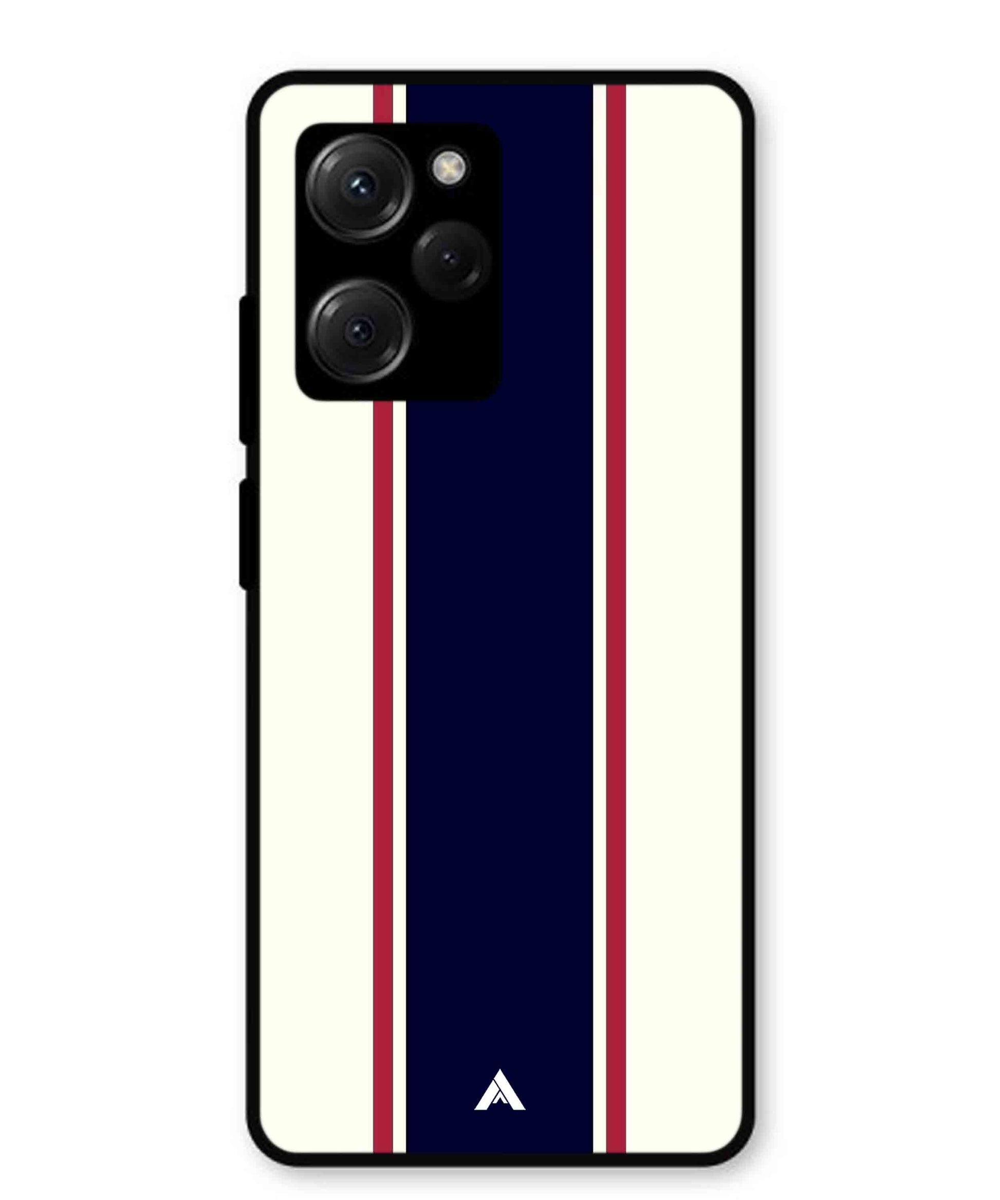 Stripe Pattern 10 Metal Back Cover Phone Case for Poco X5 Pro