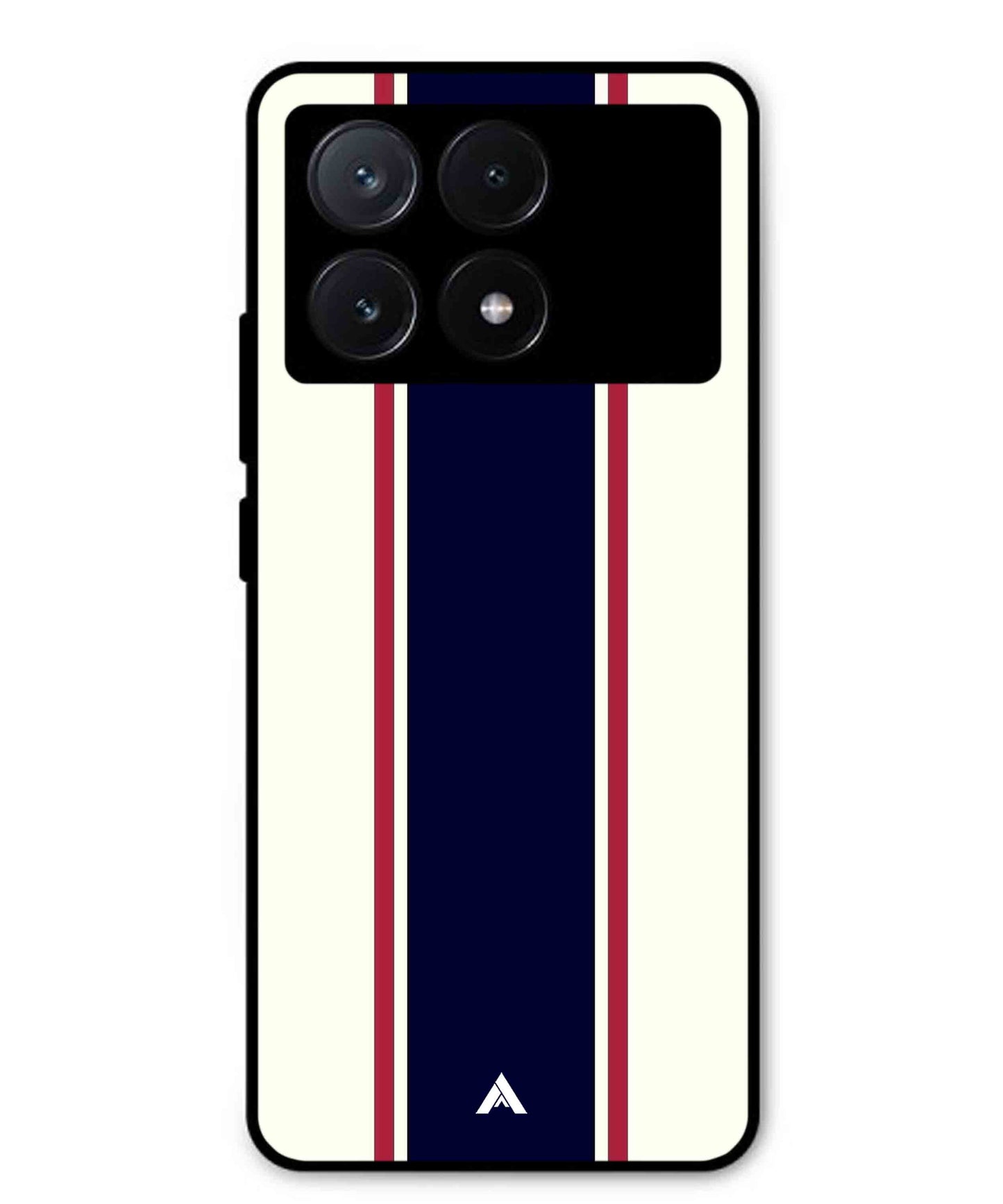 Stripe Pattern 10 Metal Back Cover Phone Case for Poco X6 Pro