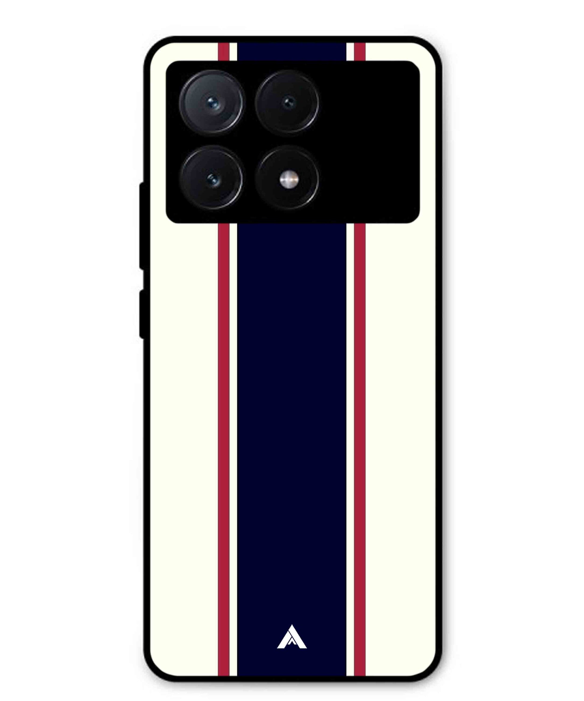 Stripe Pattern 10 Metal Back Cover Phone Case for Poco X6 Pro