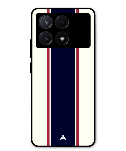 Stripe Pattern 10 Metal Back Cover Phone Case for Poco X6 Pro