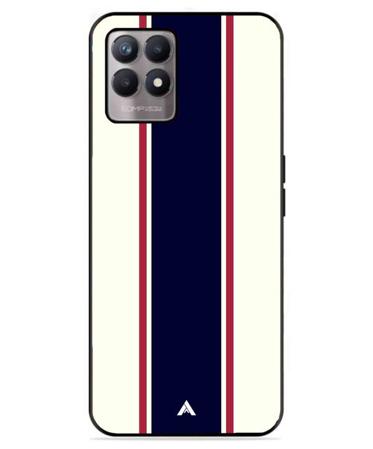 Stripe Pattern 10 Metal Back Cover Phone Case for Realme 8 4G