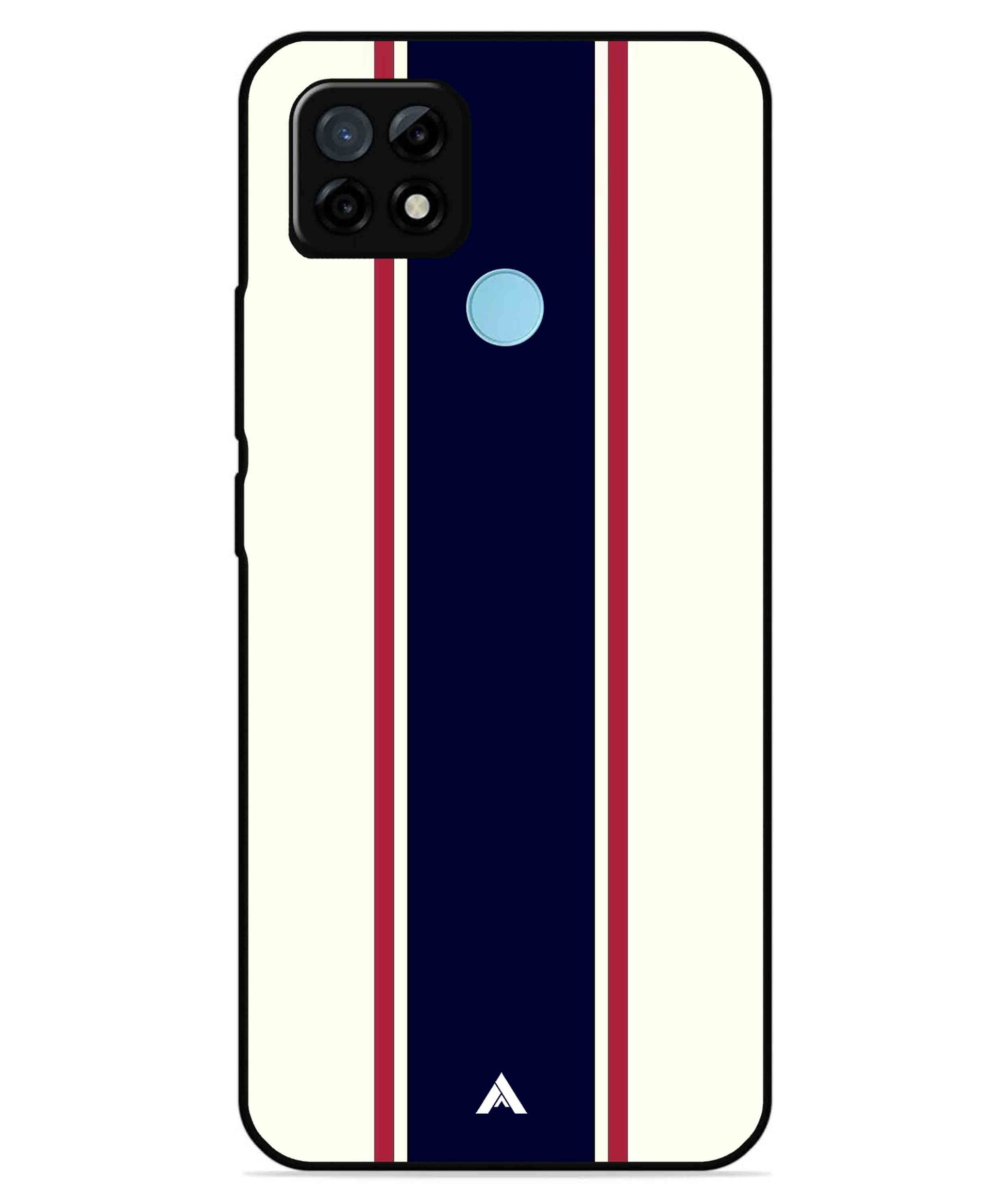 Stripe Pattern 10 Metal Back Cover Phone Case for Realme C21