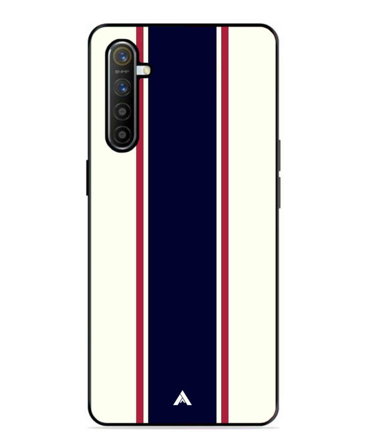 Stripe Pattern 10 Metal Back Cover Phone Case for Realme XT