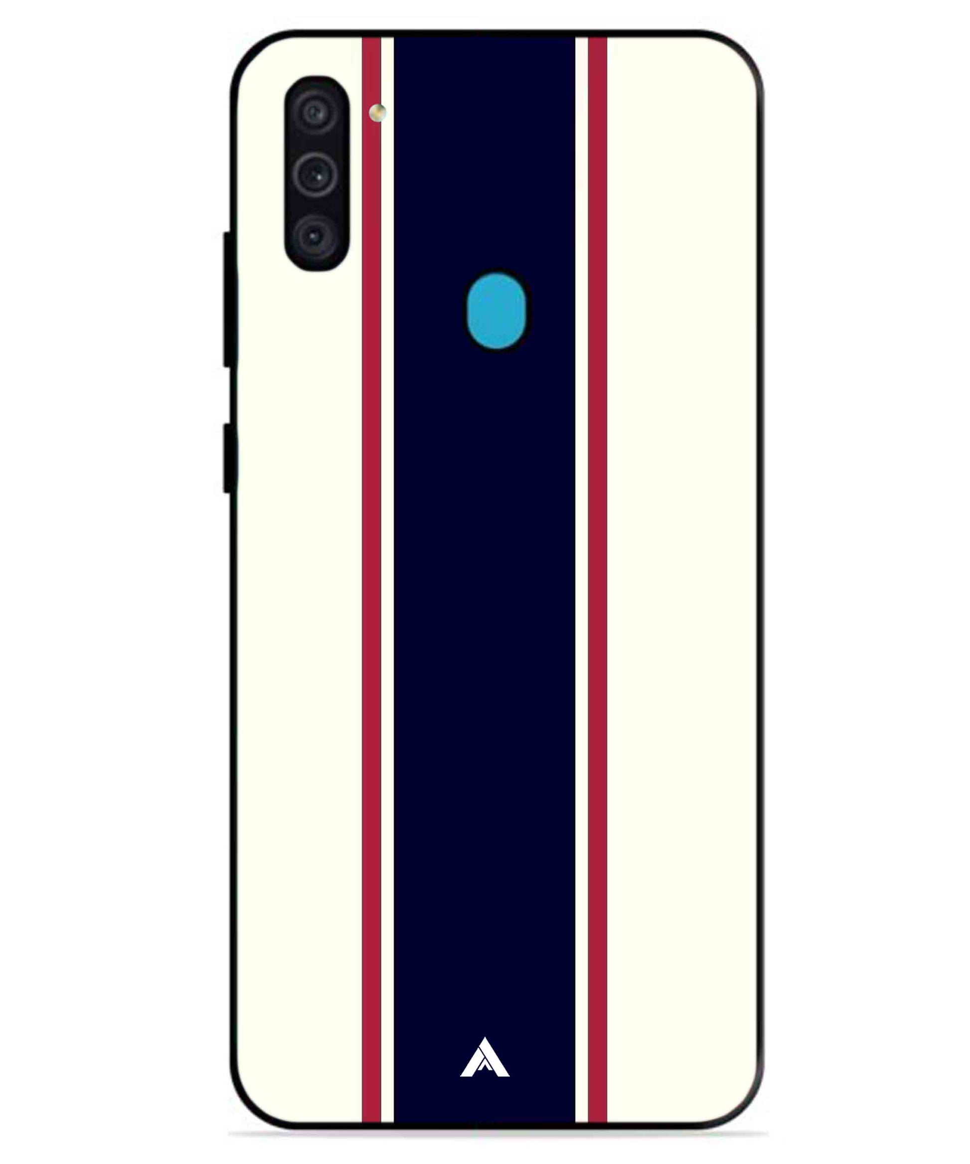 Stripe Pattern 10 Metal Back Cover Phone Case for Samsung Galaxy A11