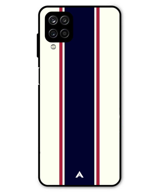 Stripe Pattern 10 Metal Back Cover Phone Case for Samsung Galaxy A22 4G