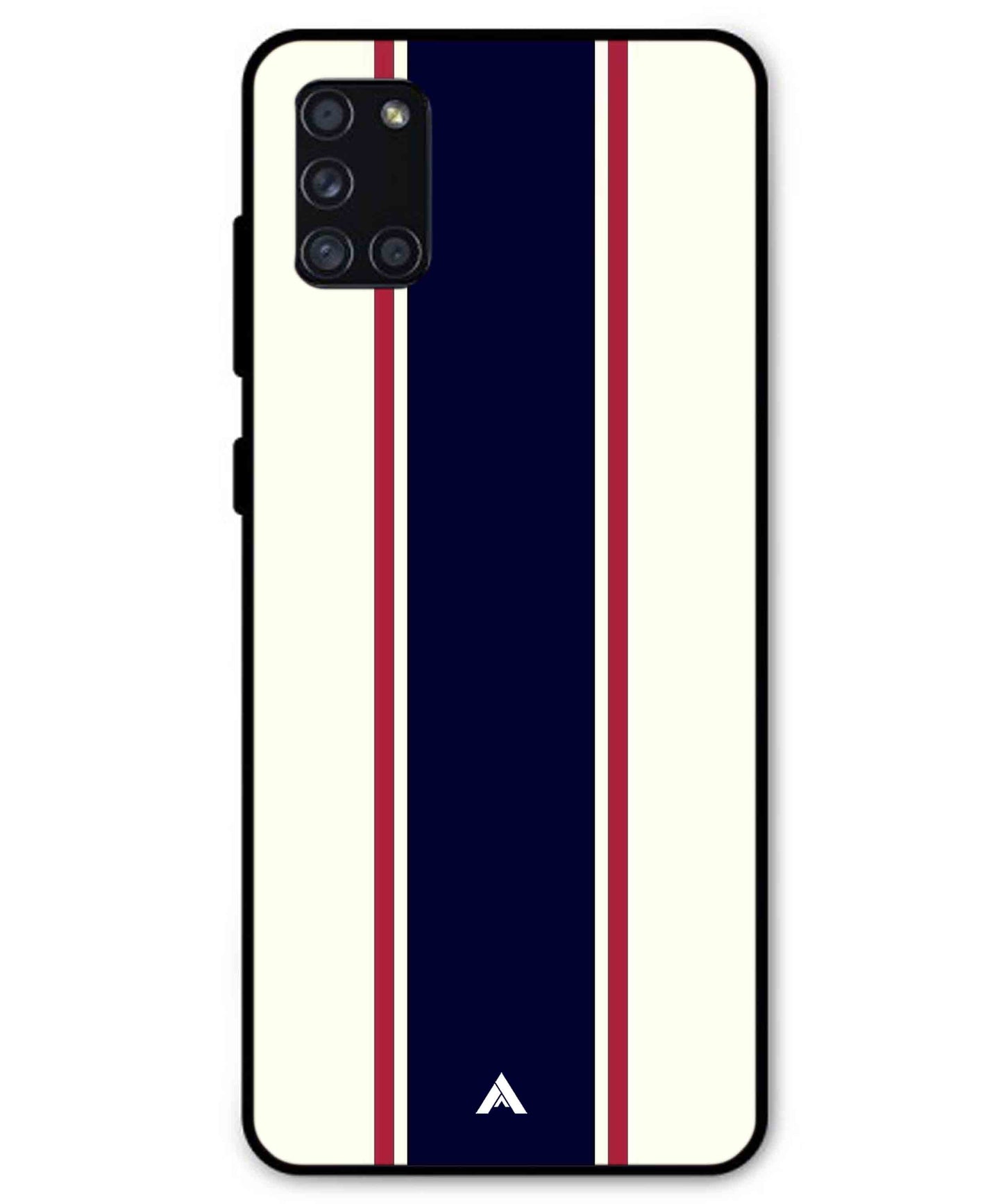 Stripe Pattern 10 Metal Back Cover Phone Case for Samsung Galaxy A31