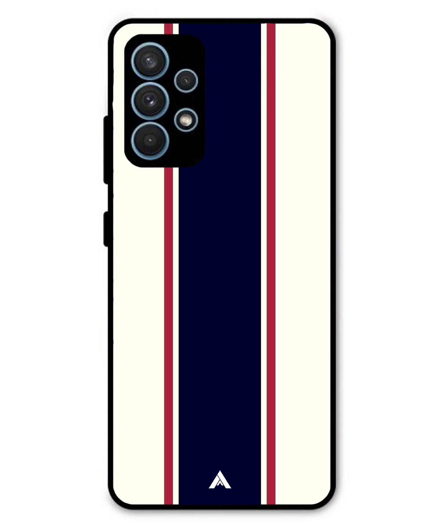 Stripe Pattern 10 Metal Back Cover Phone Case for Samsung Galaxy A32 4G