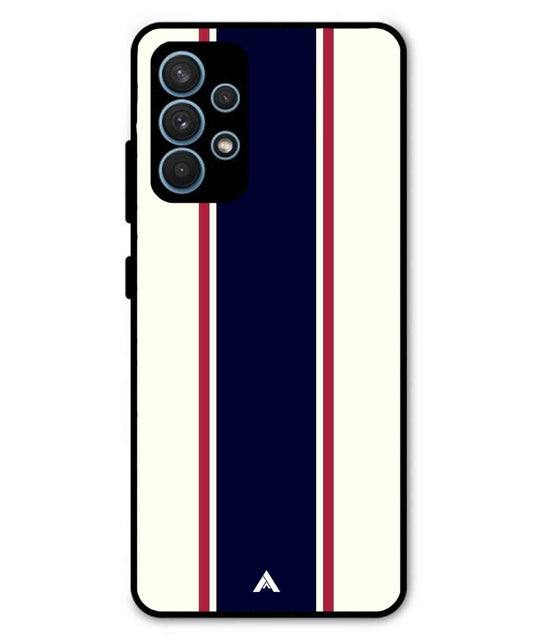 Stripe Pattern 10 Metal Back Cover Phone Case for Samsung Galaxy A32 4G
