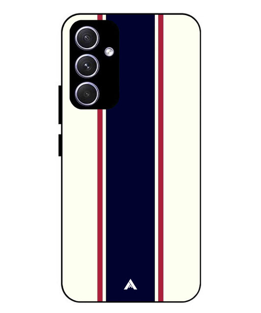 Stripe Pattern 10 Metal Back Cover Phone Case for Samsung Galaxy A54