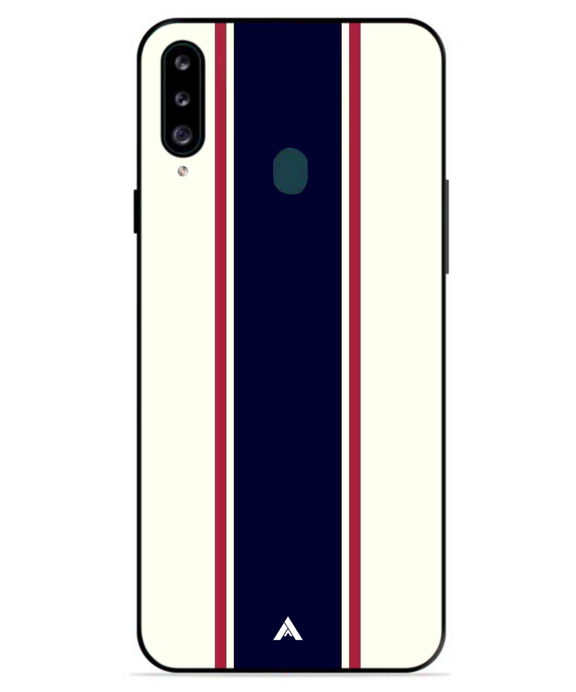 Stripe Pattern 10 Metal Back Cover Phone Case for Samsung Galaxy A70