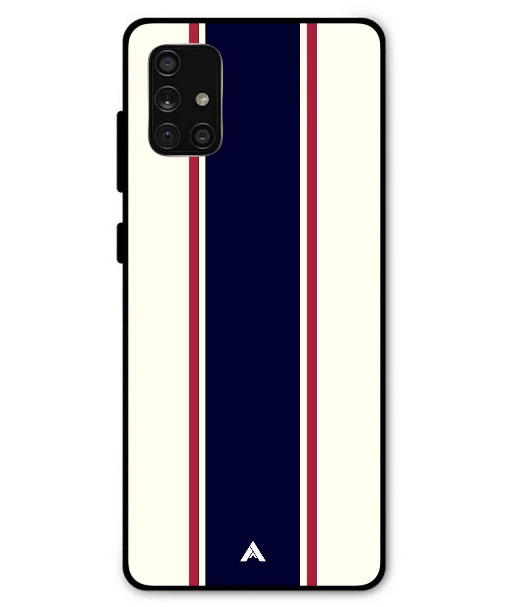 Stripe Pattern 10 Metal Back Cover Phone Case for Samsung Galaxy A71