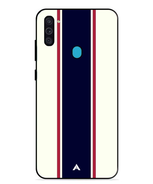 Stripe Pattern 10 Metal Back Cover Phone Case for Samsung Galaxy F11