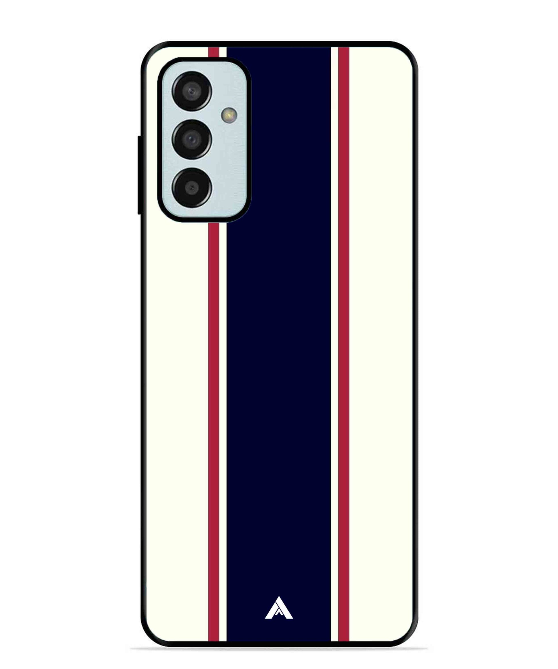 Stripe Pattern 10 Metal Back Cover Phone Case for Samsung Galaxy M13 4G