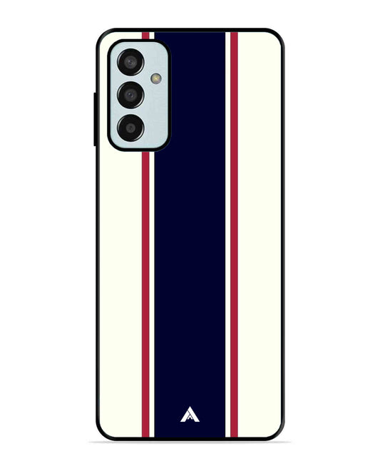 Stripe Pattern 10 Metal Back Cover Phone Case for Samsung Galaxy M13 4G
