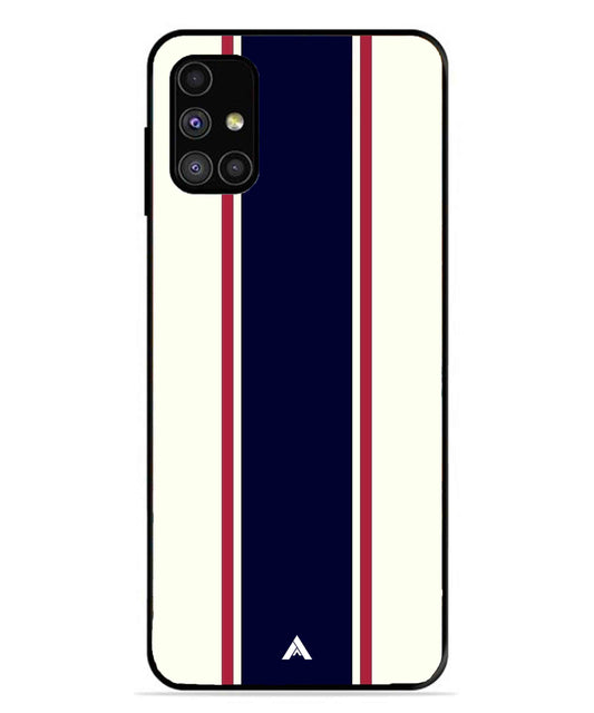 Stripe Pattern 10 Metal Back Cover Phone Case for Samsung Galaxy M31s