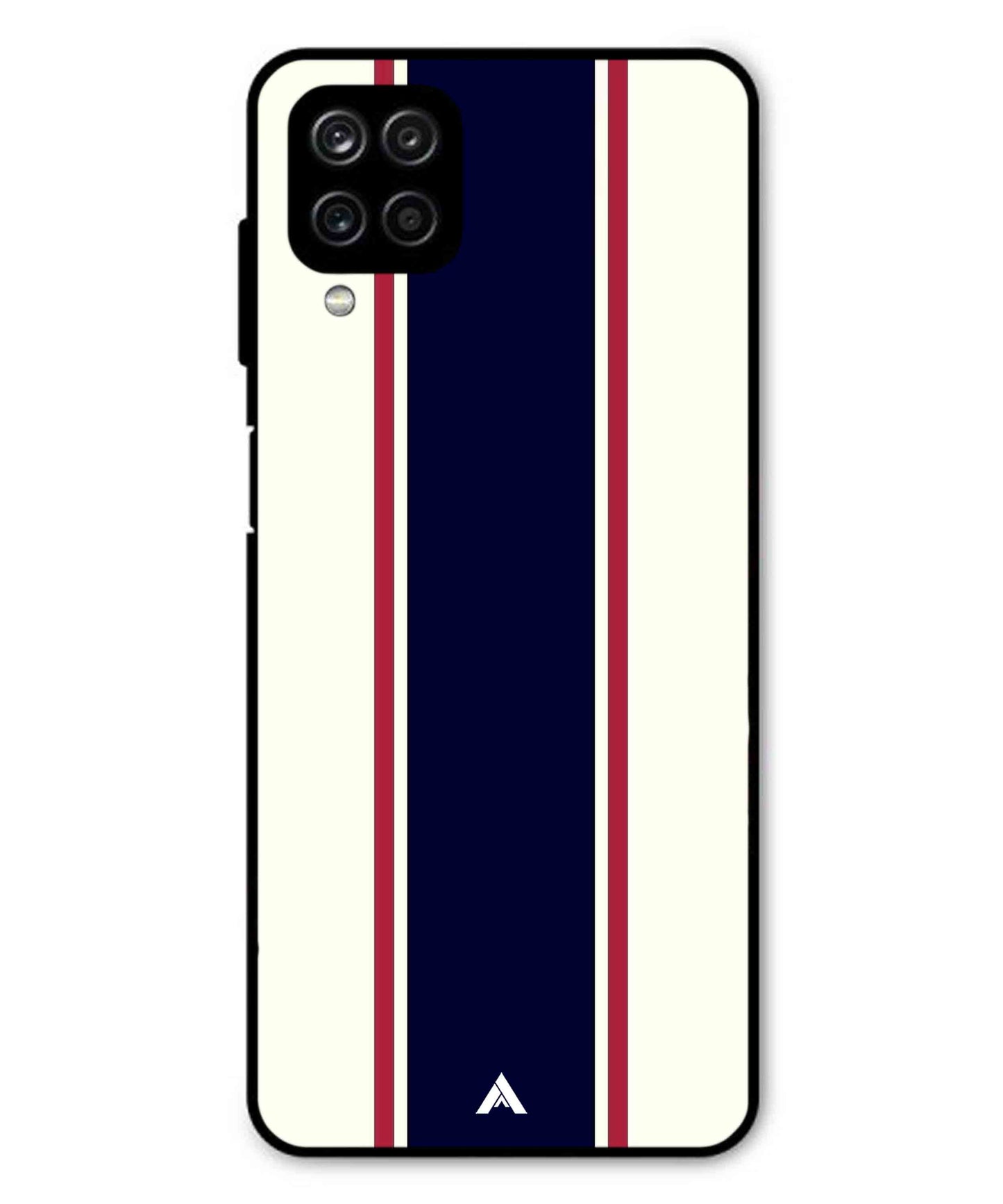 Stripe Pattern 10 Metal Back Cover Phone Case for Samsung Galaxy M32 4G