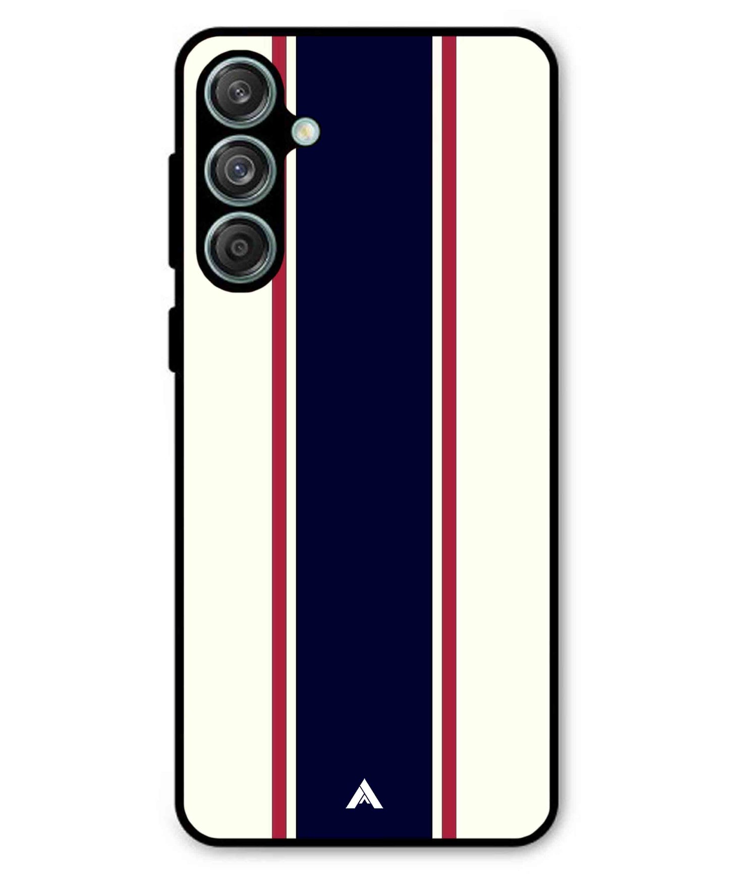Stripe Pattern 10 Metal Back Cover Phone Case for Samsung Galaxy M55