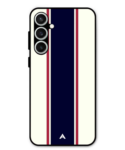 Stripe Pattern 10 Metal Back Cover Phone Case for Samsung Galaxy S23 Fe