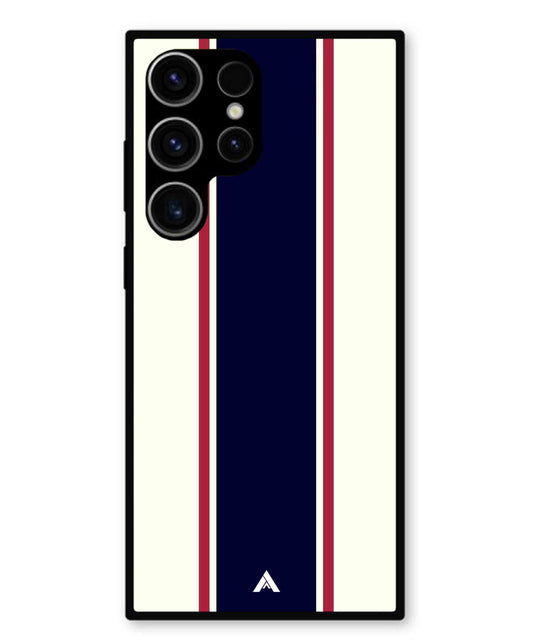Stripe Pattern 10 Metal Back Cover Phone Case for Samsung Galaxy S23 Ultra