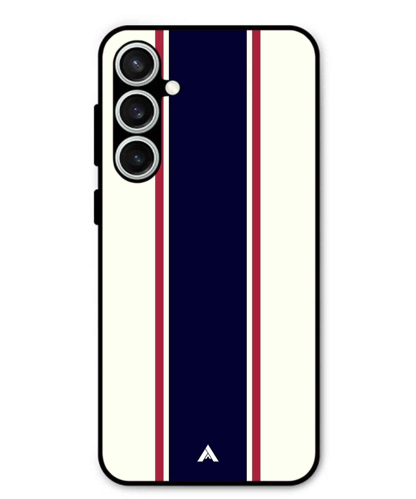 Stripe Pattern 10 Metal Back Cover Phone Case for Samsung Galaxy S24 Fe
