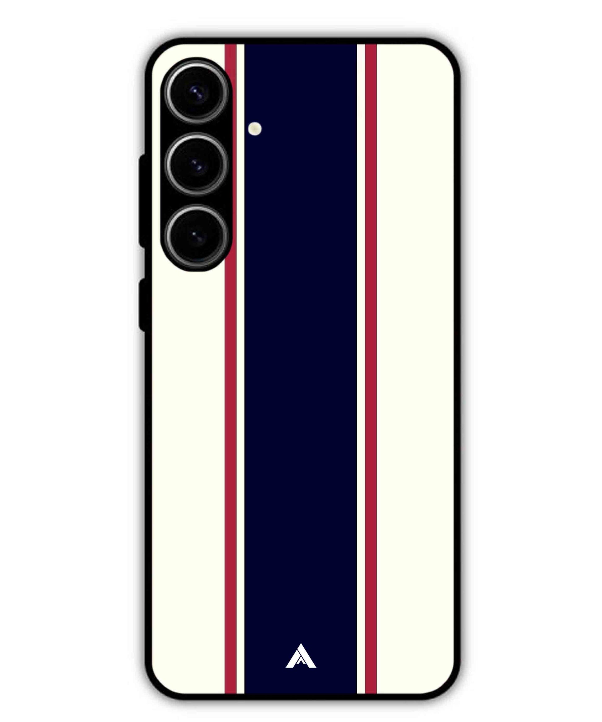 Stripe Pattern 10 Metal Back Cover Phone Case for Samsung Galaxy S24 Plus