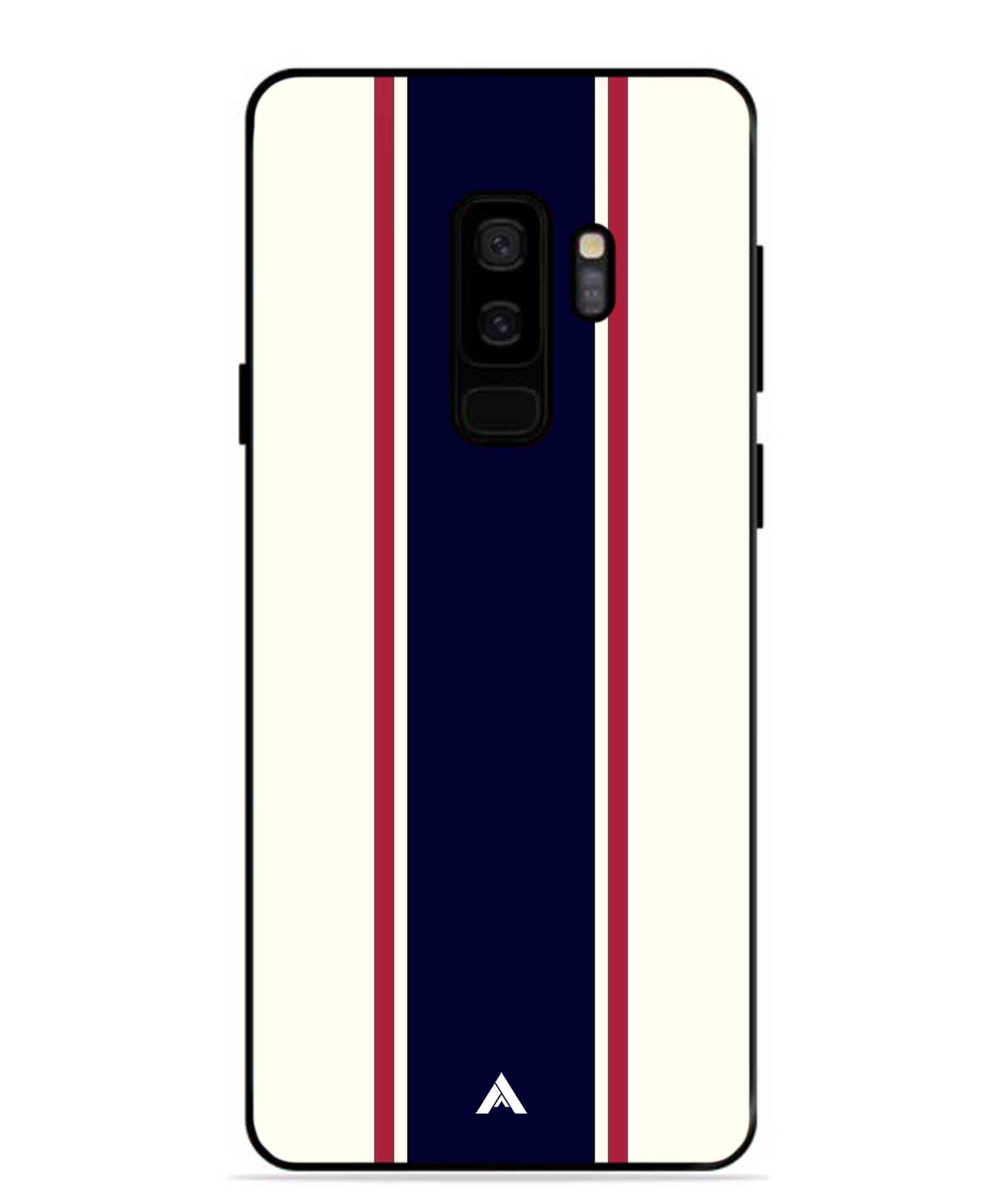 Stripe Pattern 10 Metal Back Cover Phone Case for Samsung Galaxy S9 Plus