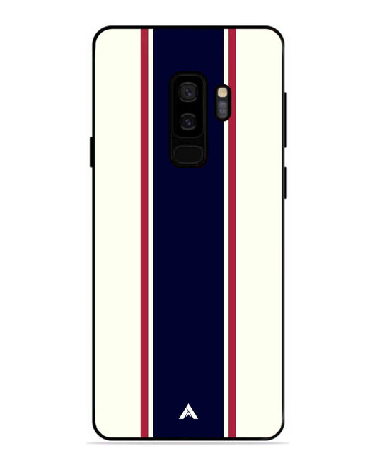 Stripe Pattern 10 Metal Back Cover Phone Case for Samsung Galaxy S9 Plus
