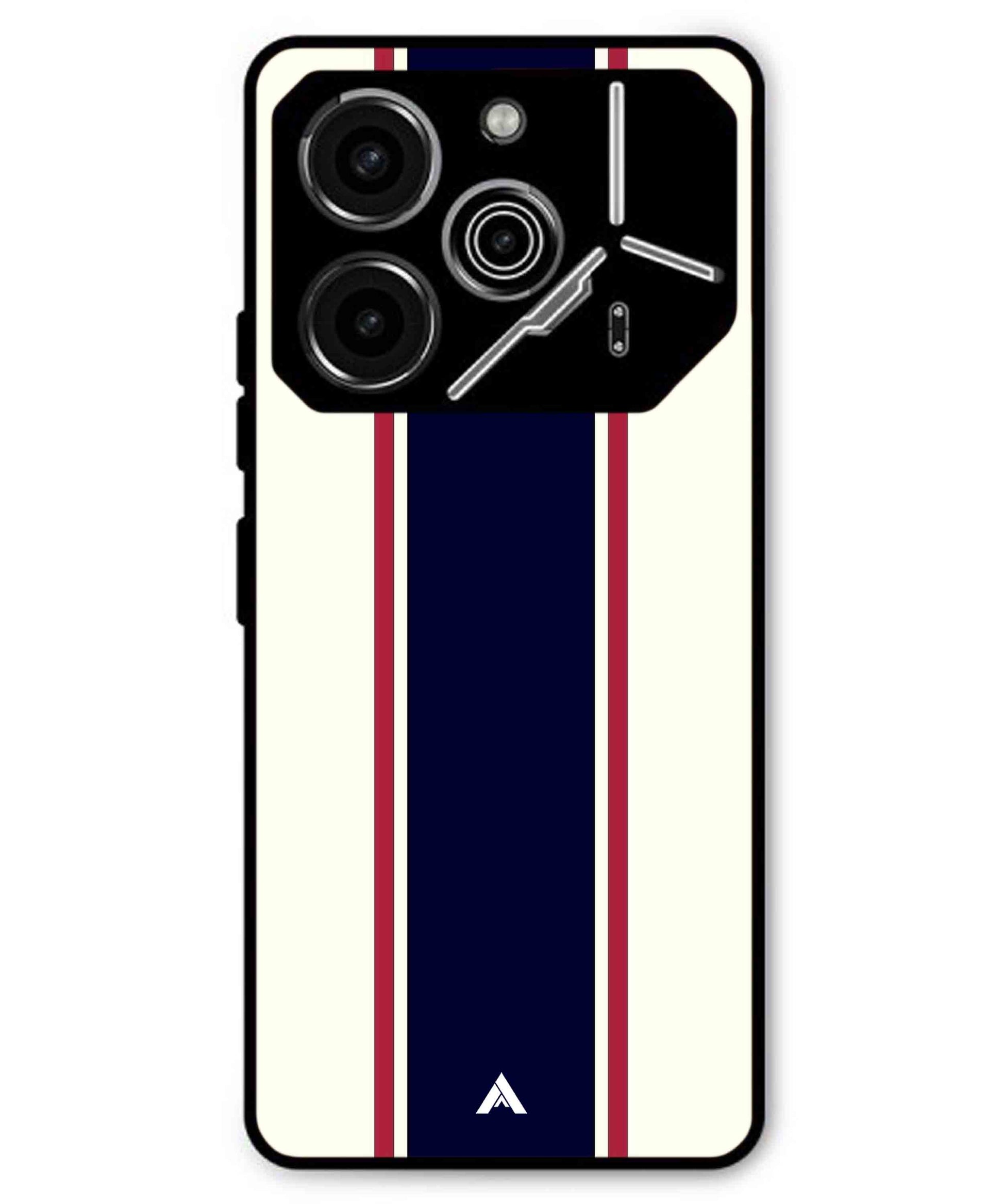 Stripe Pattern 10 Metal Back Cover Phone Case for Tecno Pova 6