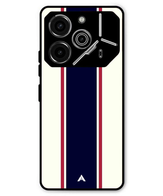 Stripe Pattern 10 Metal Back Cover Phone Case for Tecno Pova 6 Pro
