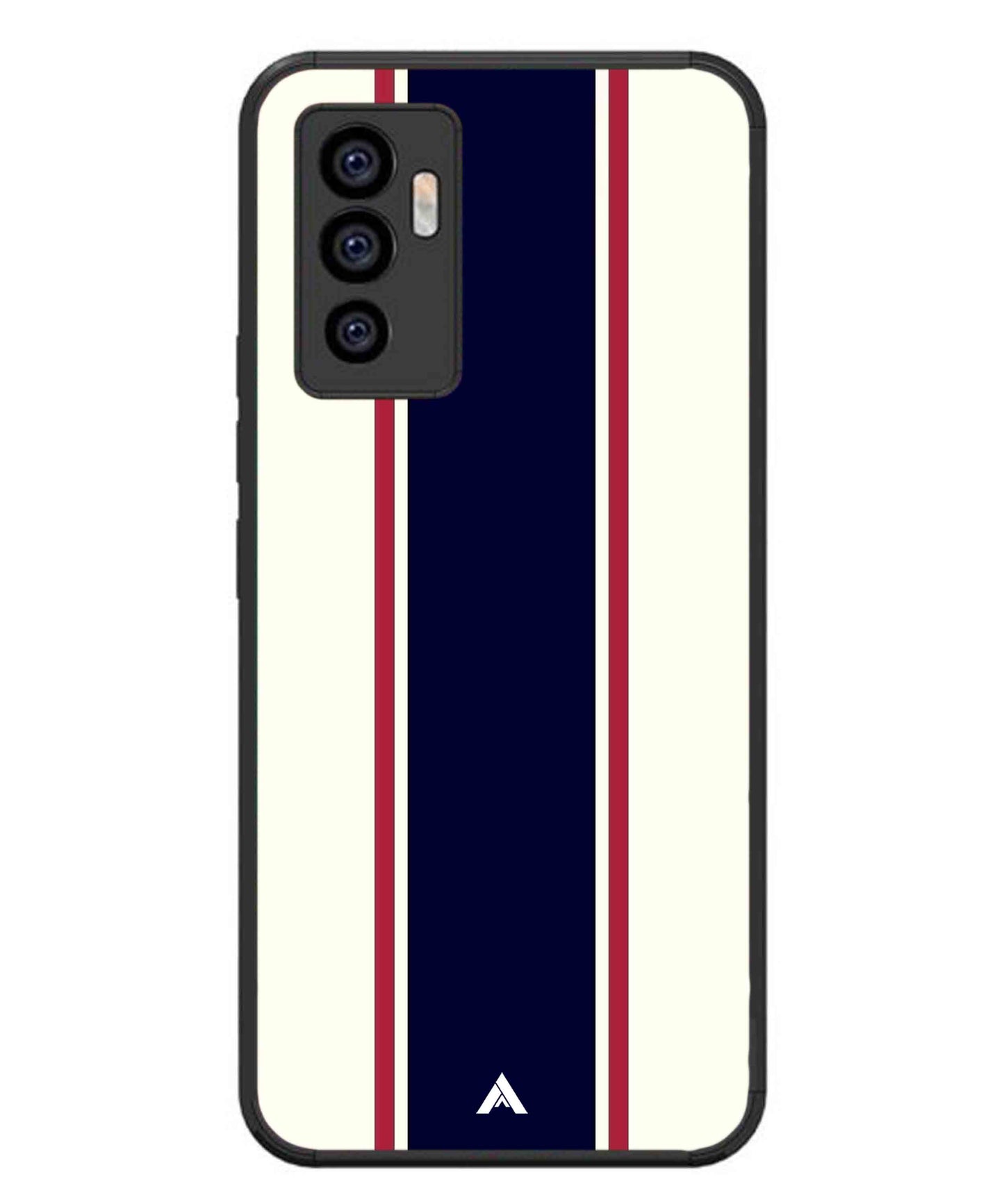 Stripe Pattern 10 Metal Back Cover Phone Case for Vivo T1