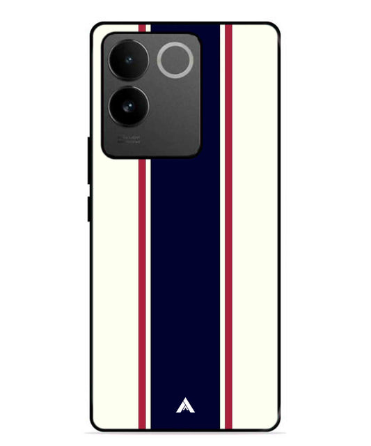 Stripe Pattern 10 Metal Back Cover Phone Case for Vivo T2 Pro