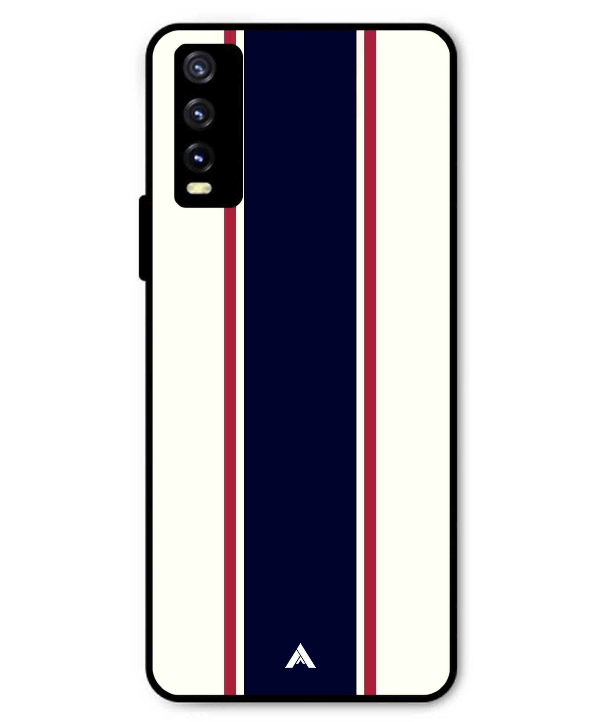 Stripe Pattern 10 Metal Back Cover Phone Case for Vivo Y20i