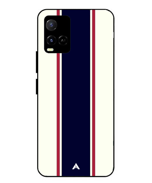 Stripe Pattern 10 Metal Back Cover Phone Case for Vivo Y21