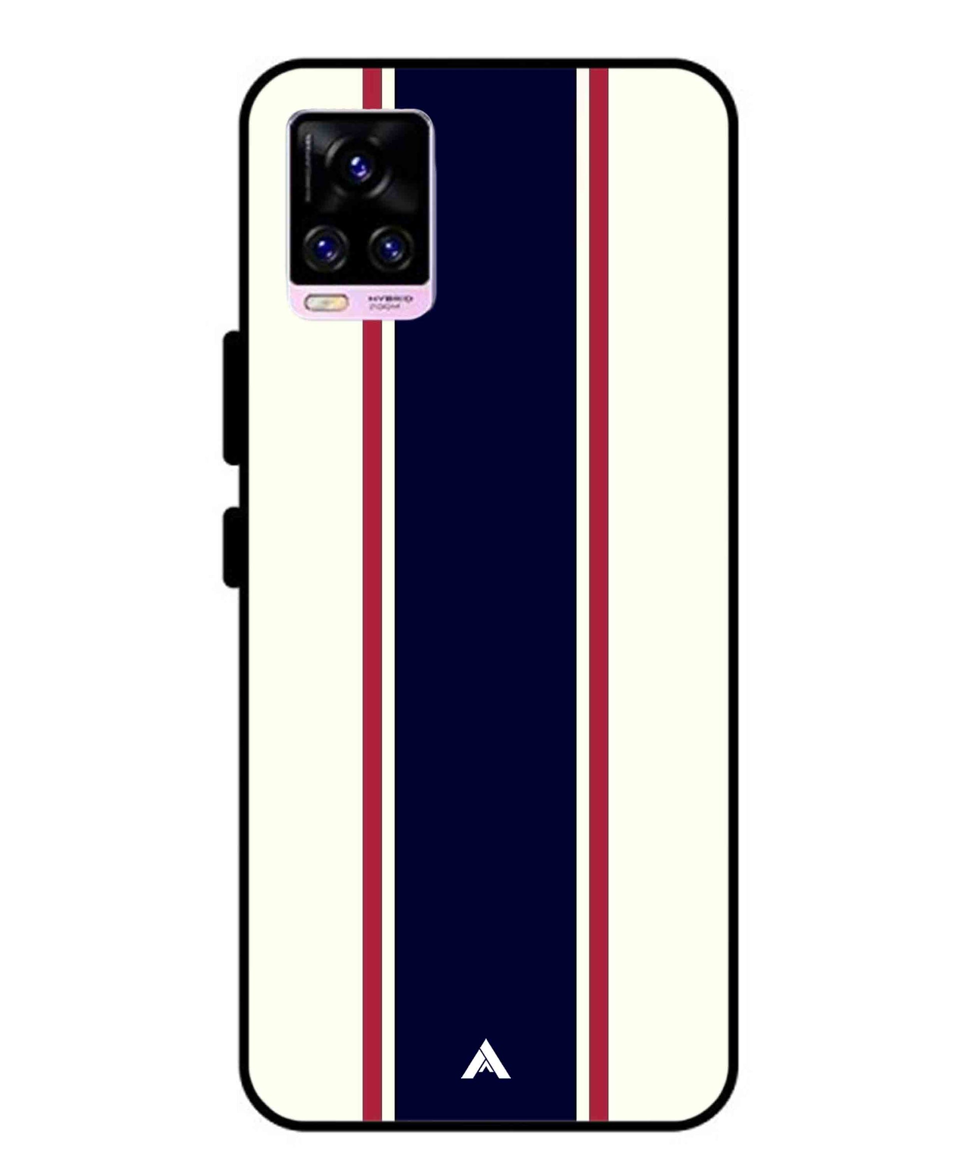 Stripe Pattern 10 Metal Back Cover Phone Case for Vivo v20 Pro