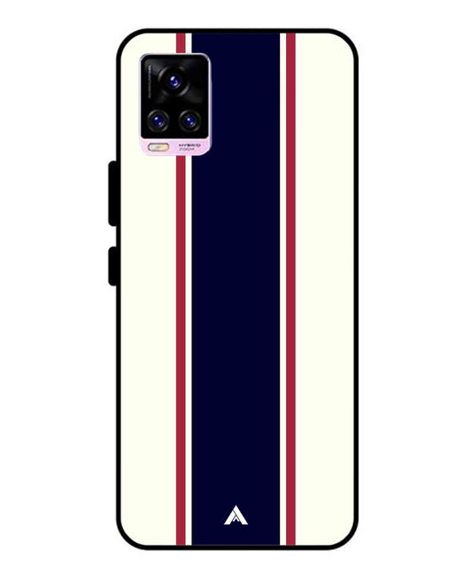 Stripe Pattern 10 Metal Back Cover Phone Case for Vivo v20 Pro
