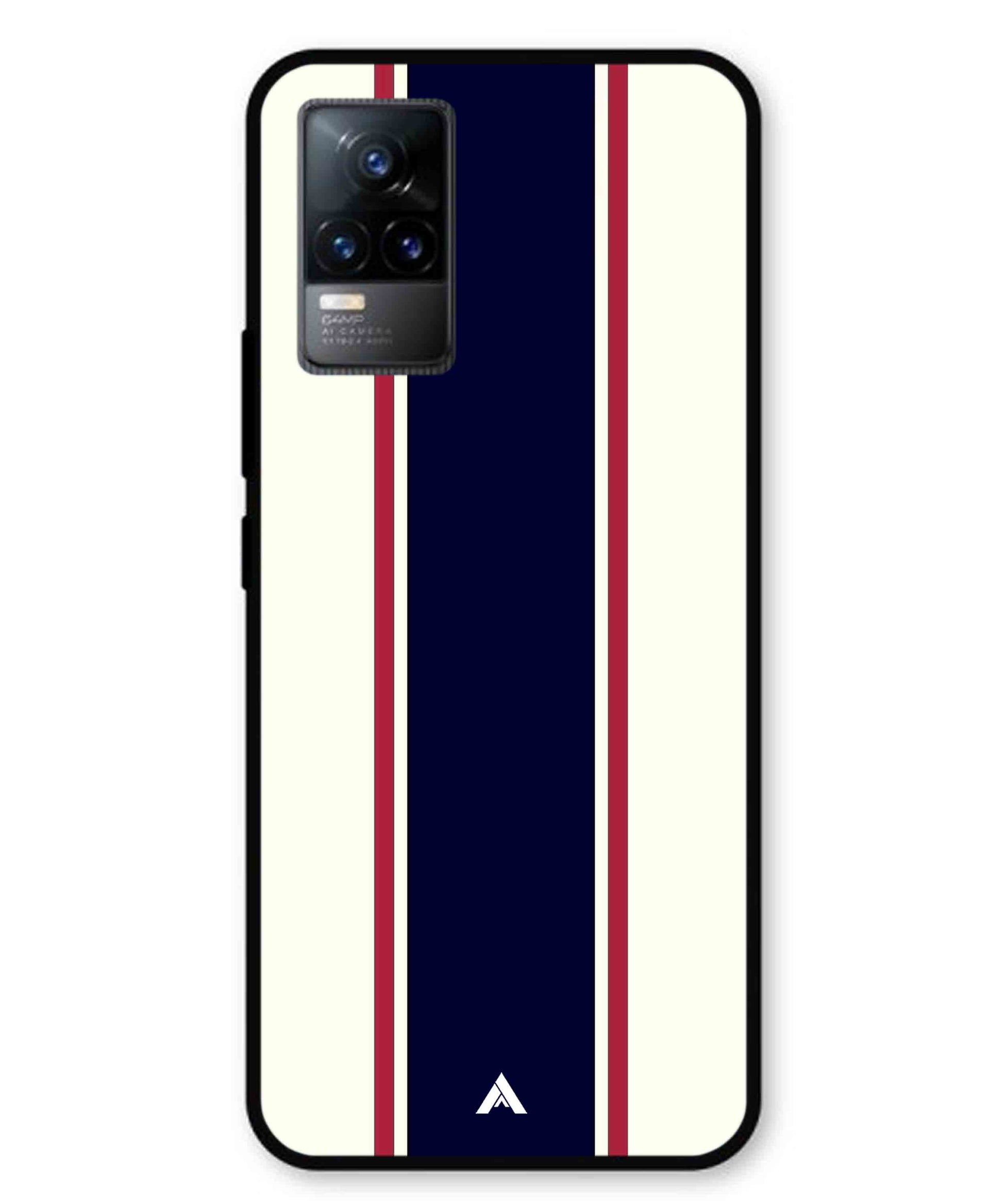 Stripe Pattern 10 Metal Back Cover Phone Case for Vivo v21e 4G