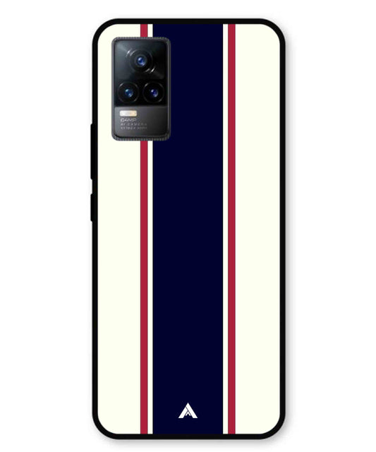Stripe Pattern 10 Metal Back Cover Phone Case for Vivo v21e 4G