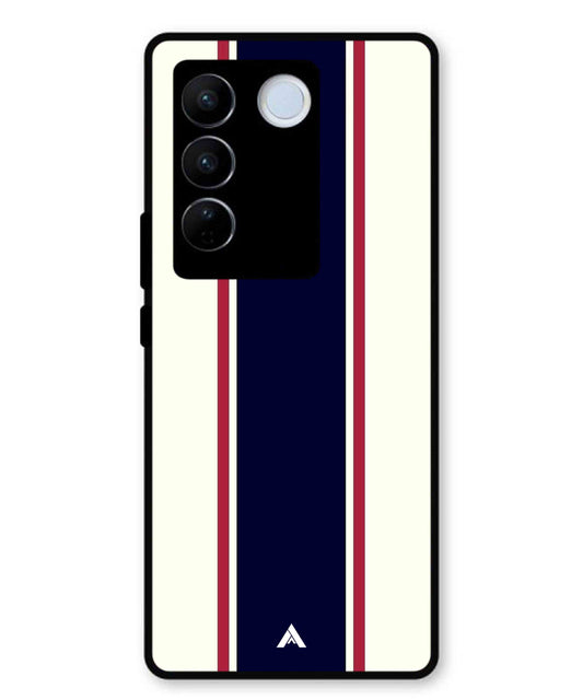 Stripe Pattern 10 Metal Back Cover Phone Case for Vivo v27 Pro