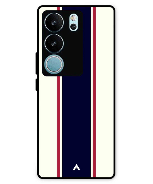 Stripe Pattern 10 Metal Back Cover Phone Case for Vivo v29
