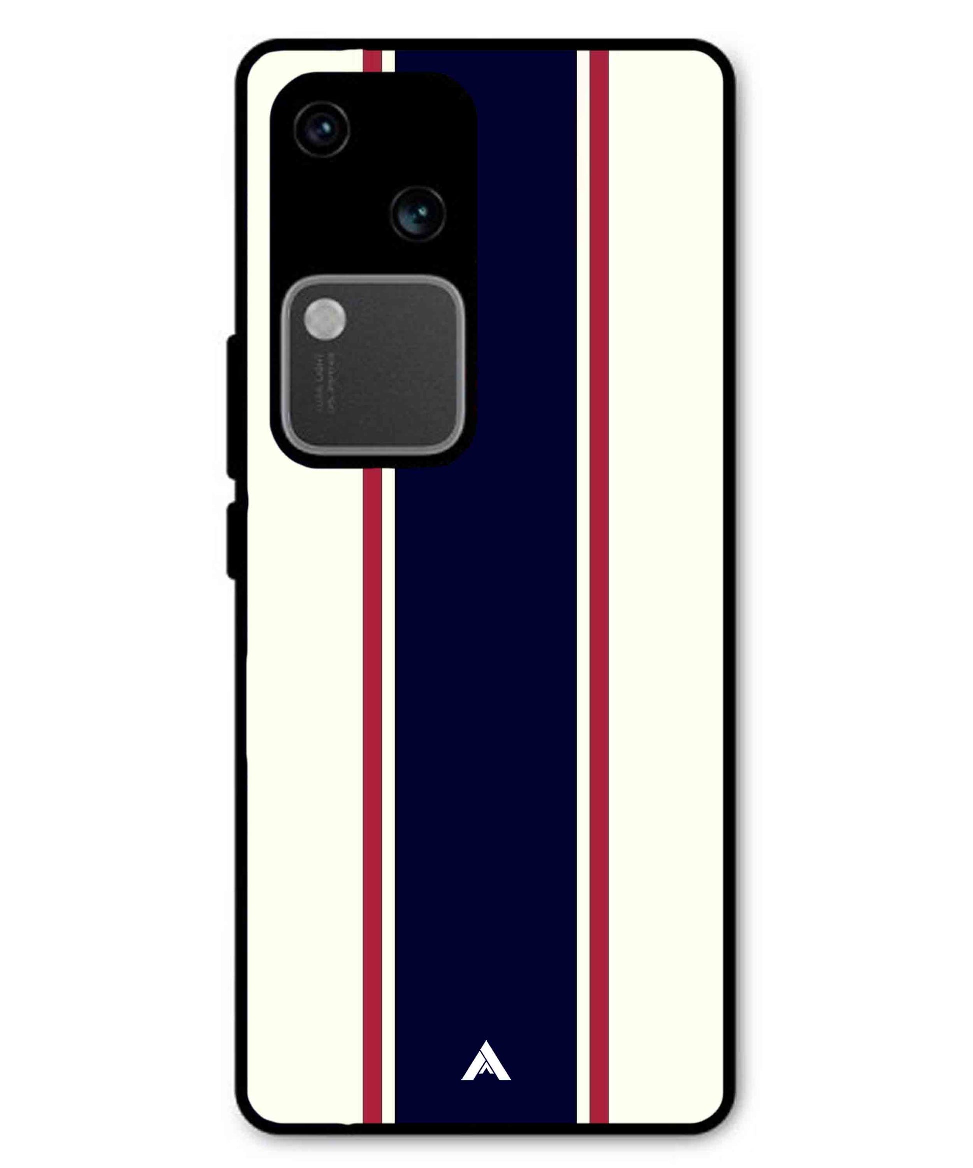 Stripe Pattern 10 Metal Back Cover Phone Case for Vivo v30