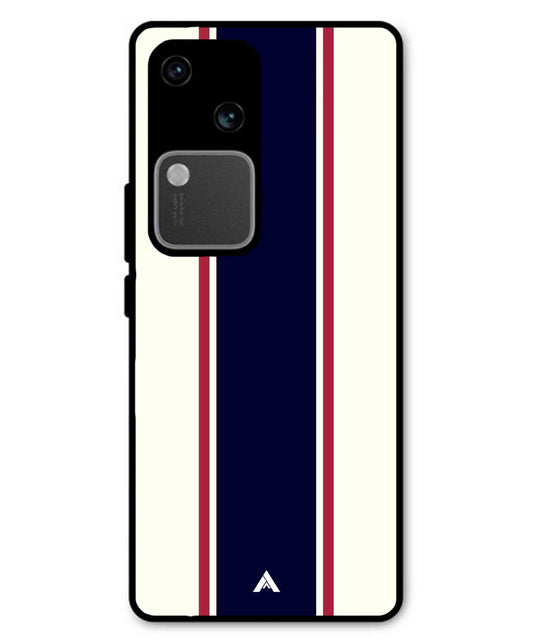 Stripe Pattern 10 Metal Back Cover Phone Case for Vivo v30