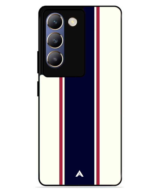 Stripe Pattern 10 Metal Back Cover Phone Case for Vivo v30 Lite