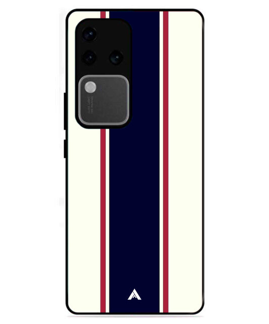 Stripe Pattern 10 Metal Back Cover Phone Case for Vivo v30 Pro