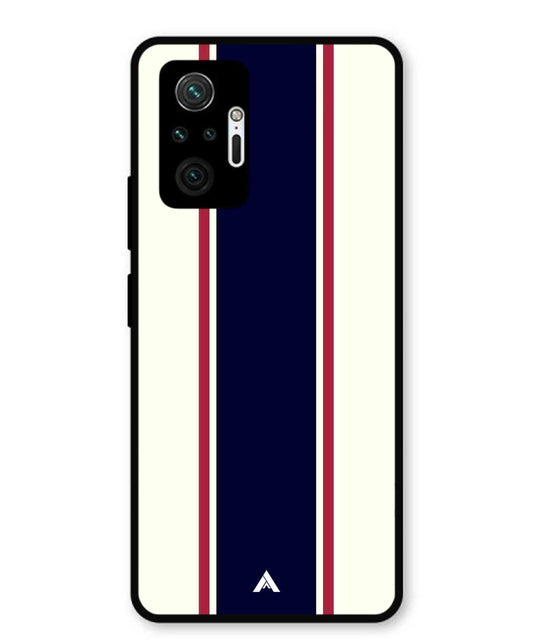 Stripe Pattern 10 Metal Back Cover Phone Case for Xiaomi Redmi Note 10 Lite