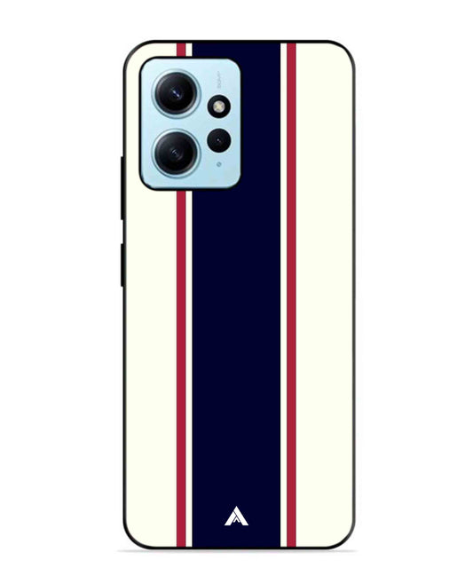 Stripe Pattern 10 Metal Back Cover Phone Case for Xiaomi Redmi Note 12 4G