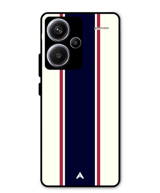 Stripe Pattern 10 Metal Back Cover Phone Case for Xiaomi Redmi Note 13 Pro Plus
