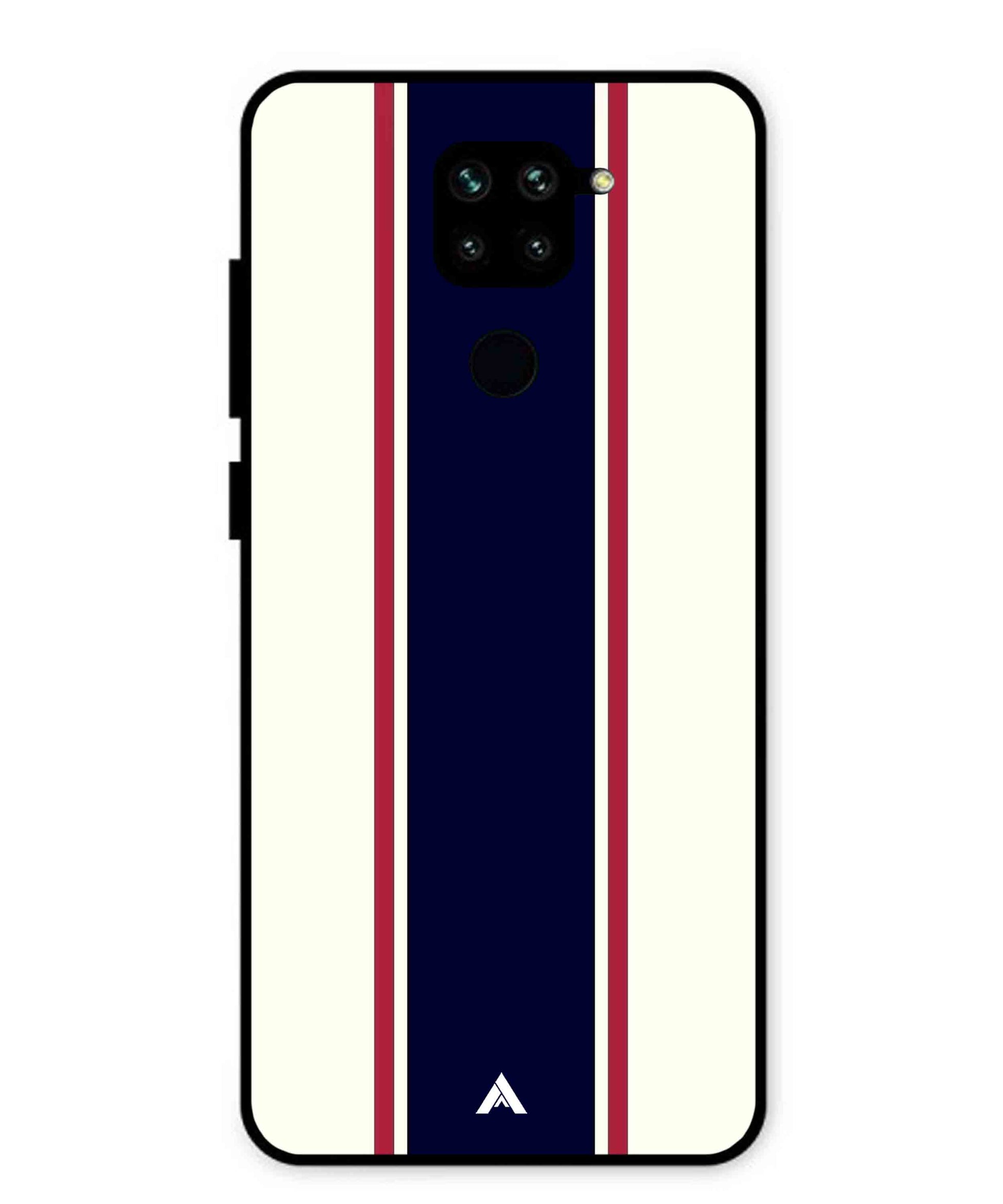 Stripe Pattern 10 Metal Back Cover Phone Case for Xiaomi Redmi Note 9
