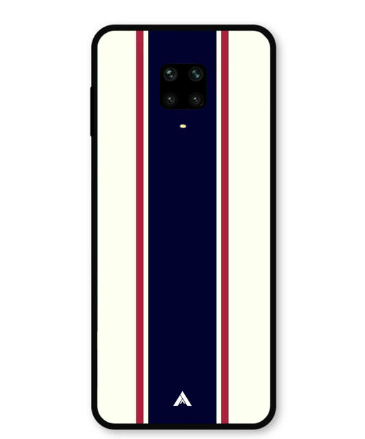 Stripe Pattern 10 Metal Back Cover Phone Case for Xiaomi Redmi Note 9 Pro