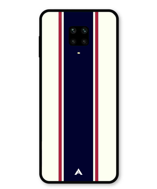 Stripe Pattern 10 Metal Back Cover Phone Case for Xiaomi Redmi Note 9 Pro Max