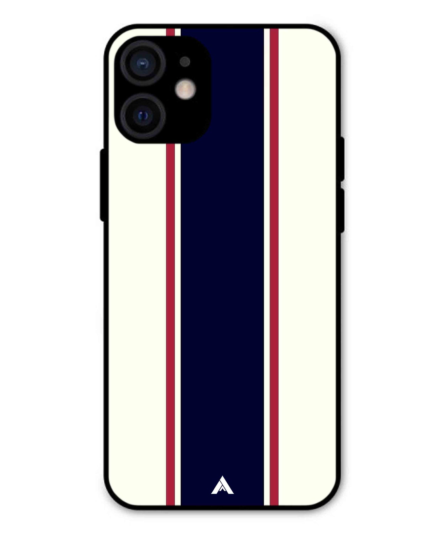 Stripe Pattern 10 Metal Back Cover Phone Case for iPhone 12 Mini